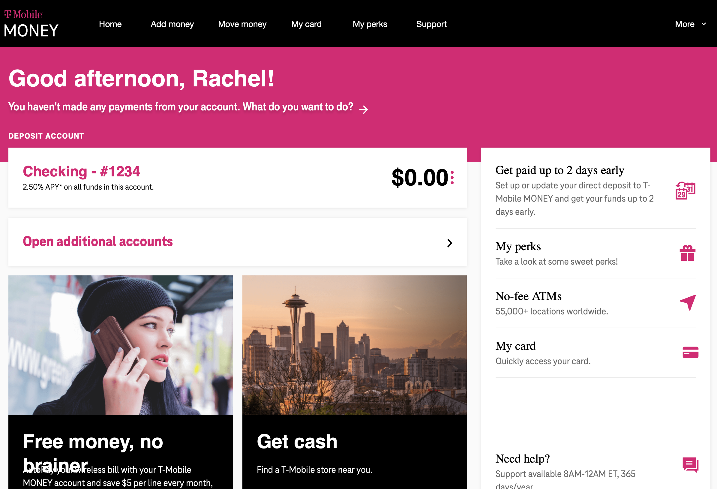 T-Mobile Money landing page
